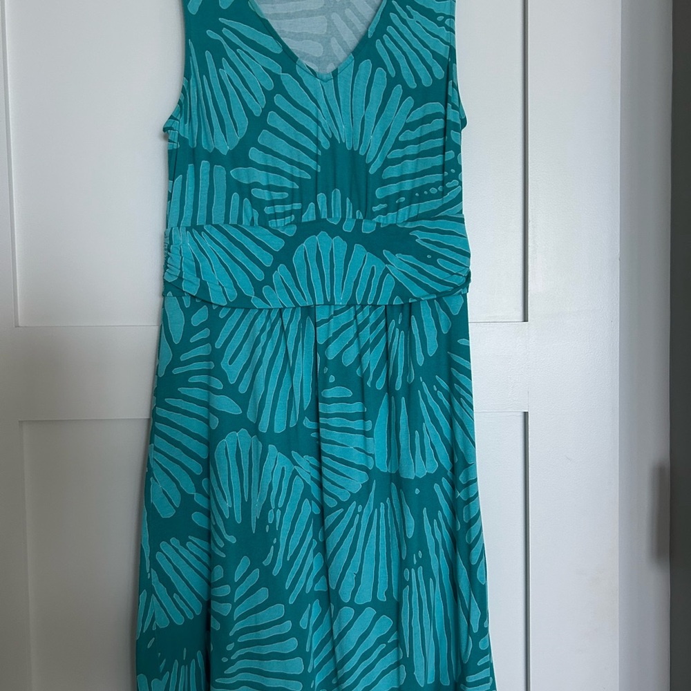 Tommy Bahama Teal Patterned Midi Dress
